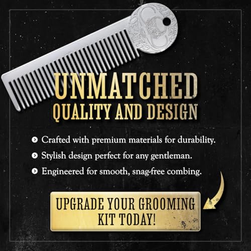 Mustache Wax Set - Sudden Death Strong Hold & Platinum Comb - 1oz Tin & Styling Tool