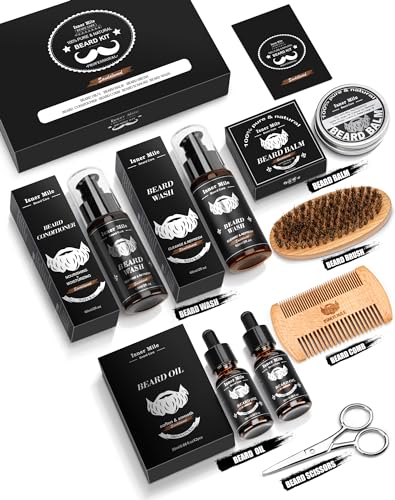 Men's Beard Grooming Kit with Sandalwood Oil - Conditioner, Oil & Care Set