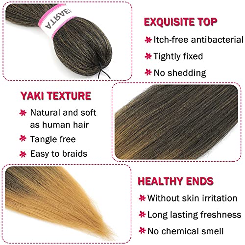 Pre-Stretched Braiding Hair 18 Inch Ombre T1B/27 Yaki Texture 8 Packs