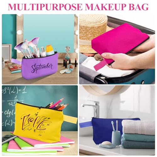 40 Pack Canvas Makeup Bags Bulk Zippered Pouches 10 x 5 x 2 Inch