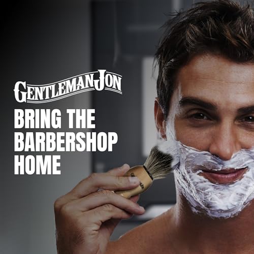 Gentleman Jon 100% Black Badger Hair Shaving Brush for Men ? Premium Ergonomic Shave Lather Brush for Wet Shave Using Shaving Cream & Soap ? Ideal for Safety Razor, Double Edge Razor & Straight Razors