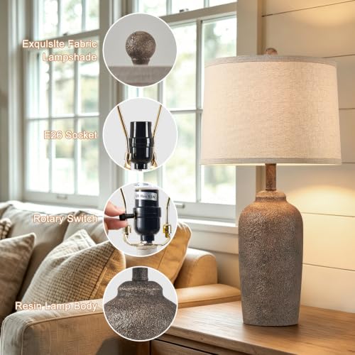 Modern Rustic Farmhouse Brown Table Lamp - Mordern Brown Variation