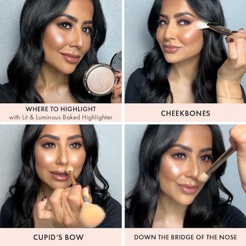 Highlighter - Lit and Luminous Baked Powder for Radiant Glow, Cruelty-Free, Vegan, 0.56 oz