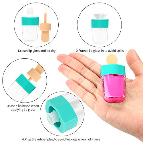 Cute Ice Cream Shaped Lip Gloss Tubes - 8ml Refillable Containers, 30 Pack