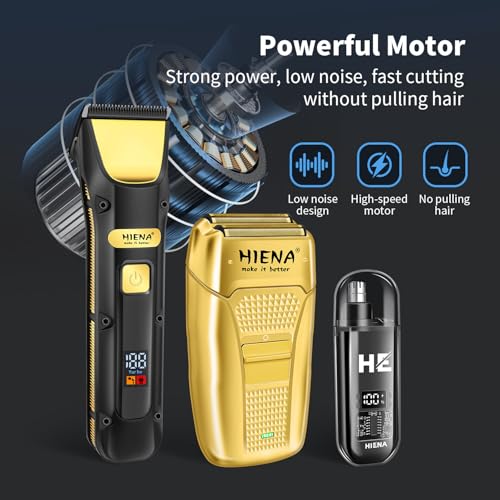 HIENA PRO Professional Cordless Hair Clippers & Grooming Kit for Men