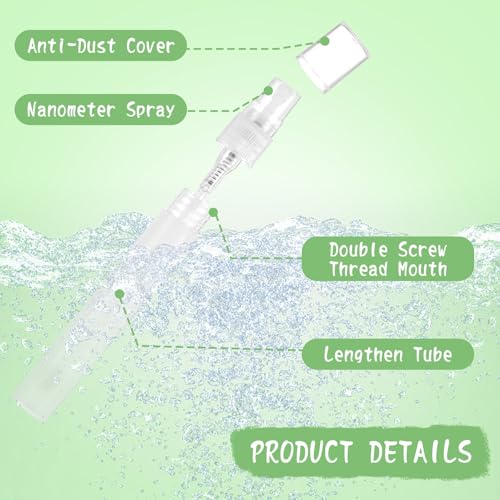 Mini 10ml Refillable Perfume Spray Bottles - 100 Pack Travel Fine Mist Atomizers