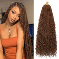 30# 24 Inch Boho Soft Locs Crochet Hair - 8 Packs Goddess Faux Locs with Curly Ends for Black Women