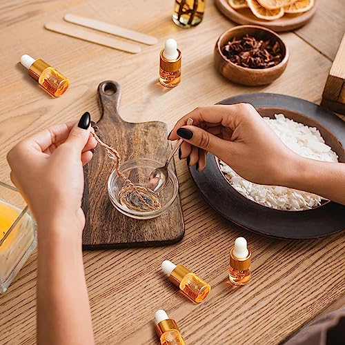 Mini Glass Oil Dropper Bottles Set - 2ml Champagne Gold, Pack of 100