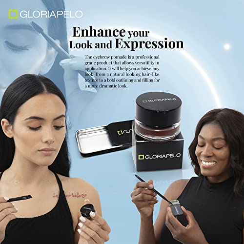 Eyebrow Gel and Brow Soap ? Set of 2 Soap Eyebrow Kit with Spoolie and Eyebrow Pomade Dark Brown or Chocolate ? Long-Lasting, Waterproof Vegan Formula ? Natural Eyebrow Effect