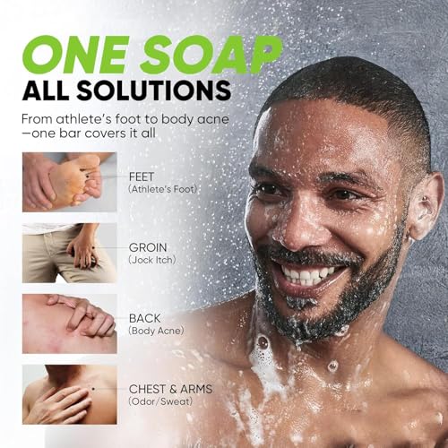 Antifungal Soap for Active Skin - 4 Pack Medicated Bar for Athlete’s Foot & Jock Itch