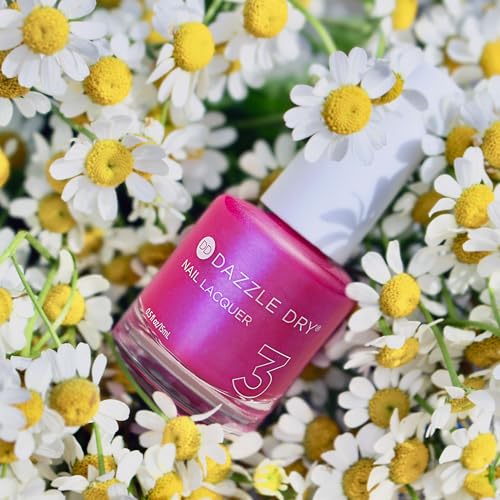 Dazzle Dry Nail Lacquer (Step 3) - Beloved - A bright hot pink shimmer with a subtle blue flash effect. Semi-sheer shimmer. (0.5 fl oz)