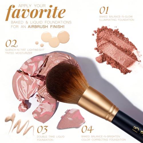 BS-MALL Black Gold Makeup Brush Set with 22 Pcs - Travel-Friendly Kit for Face & Eyes