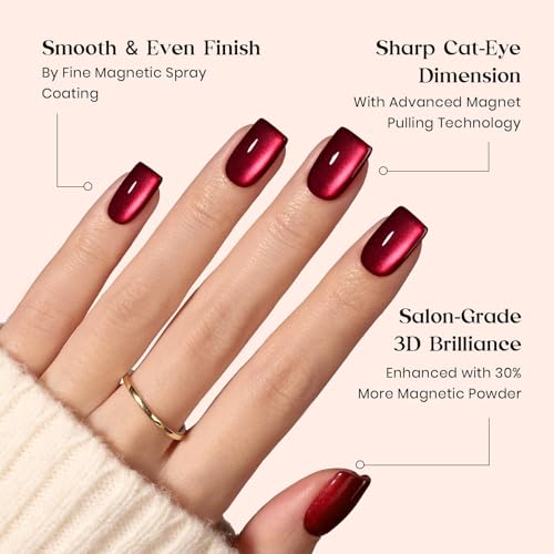 Galaxy Cat Eye Nails Short Square Press On Nails - 7 Colors, 224 Pcs, Variation 1