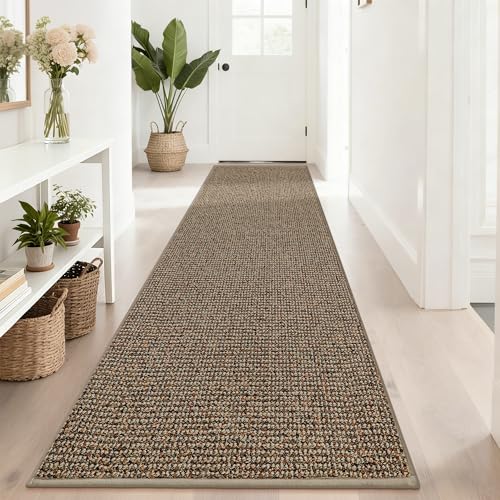 BEQHAUSE Taupe 2.6x10 ft Non-Slip Washable Hallway Runner Rug