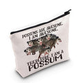 LEVLO Possum Cosmetic Makeup Bag Possum Lover Gift Possums Are Awesome Makeup Zipper Pouch Bag For Possum Fans (Possums Awesome)