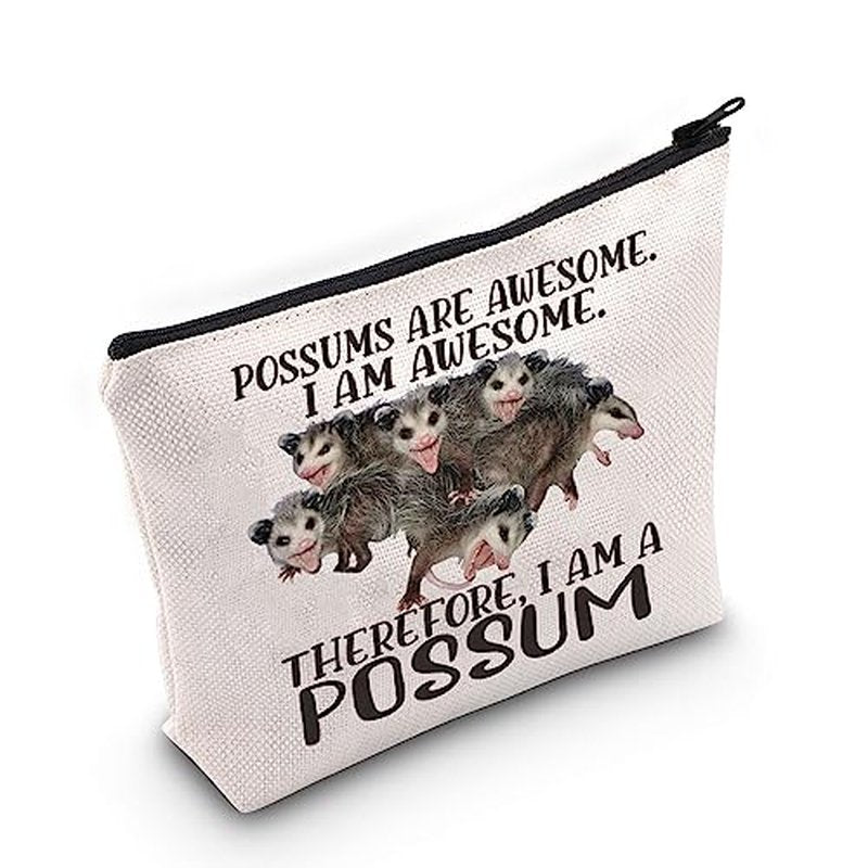 LEVLO Possum Cosmetic Makeup Bag Possum Lover Gift Possums Are Awesome Makeup Zipper Pouch Bag For Possum Fans (Possums Awesome)