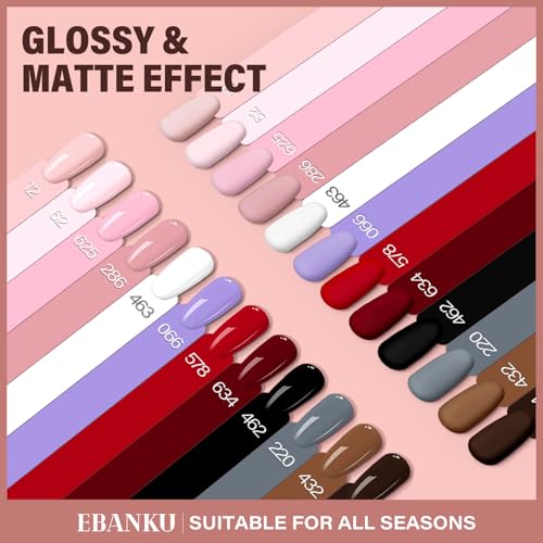 12 Colors Gel Nail Polish Set - Long-Lasting, Vibrant & Easy to Apply - 15ml