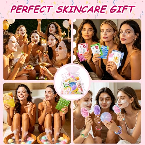 Spa Party Supplies Kit for Women - Face Masks, Lip Balm, Foot Bombs & More