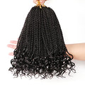 7 Packs 10 Inch Boho Goddess Box Braids Crochet Hair for Black Women - 1B#