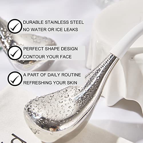 pfefe Cryo Sticks Facial Skin Care Ice Globes for Women Face Eyes, Stainless Steel Face Beauty Tools for Girls Ladies, Esthetician Supplies Cooling Spa Globes with Storage Case