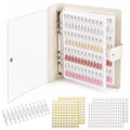 Magnetic Nail Swatch Book with 96 Tips Leather Display Kit - White