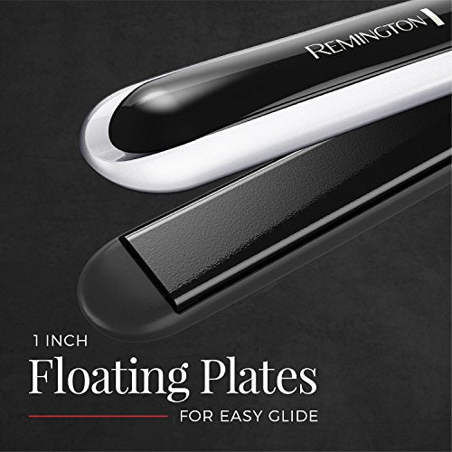Remington Pearl Pro Ceramic Flat Iron 1-Inch Floating Plates White/Black, Pack of 1