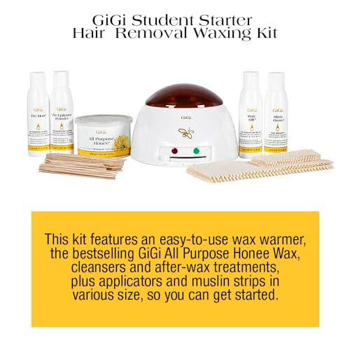 GiGi All Purpose Waxing Kit with Warmer - Student Starter Pack for Hair Removal
