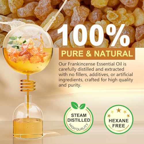 Frankincense Resin Oil for Face 2.02 fl.oz, Reduces Fine Lines & Wrinkles, Soothes & Repairs Skin, Deep Hydration for Body, Anti-Aging Serum Frankincense Skin Essential Oil Wrinkle