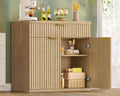 32-Inch Fluted Buffet Cabinet with Adjustable Shelves for Kitchen Living Room