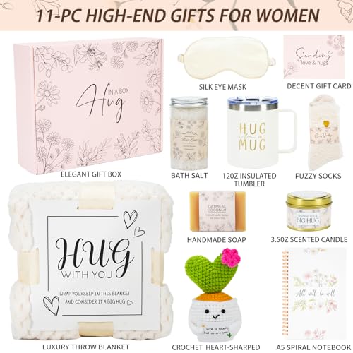 Get Well Soon Gift Basket for Women with Blanket Mug & Self Care Items