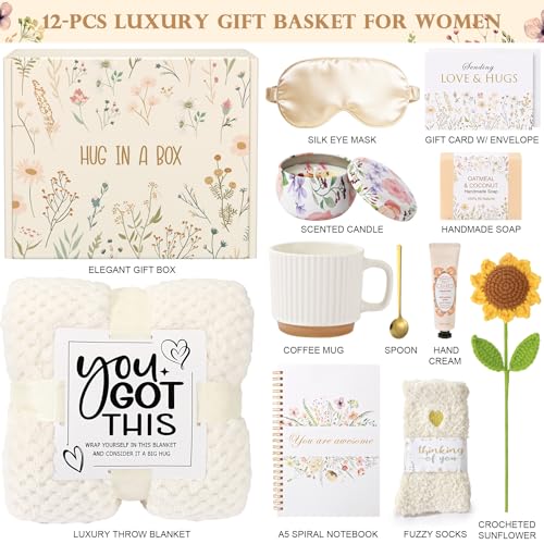 Get Well Soon Gift Basket for Women - White Self Care & Recovery Package
