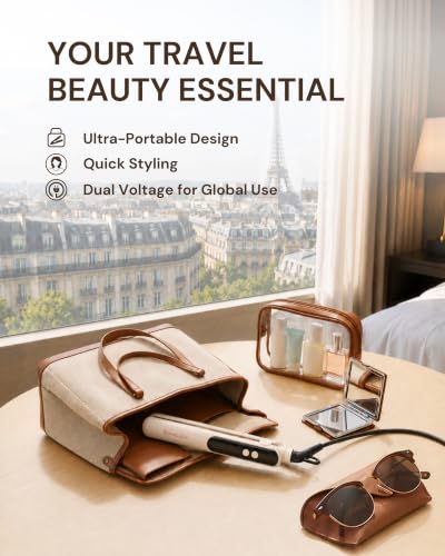 ANNLARY Mini Travel Hair Straightener with LED Display & Ionic Care