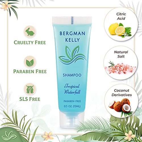 Bergman Kelly Tropical Waterfall Hotel Soap & Shampoo Conditioner Set 0.5 oz (50 Pack Each) - Travel Size Toiletries
