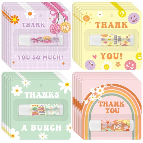 Groovy 60 Pcs Thank You Lip Balm Gift Set for Women - Appreciation Gifts