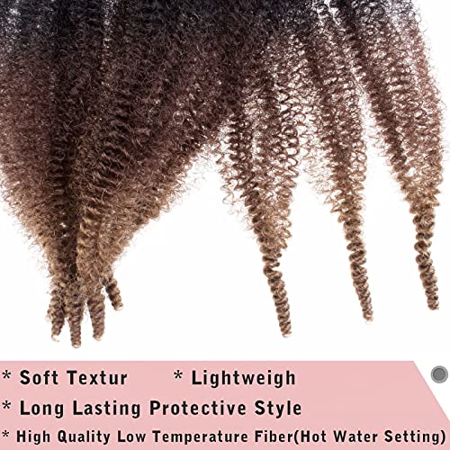 Pre-Separated Springy Afro Twist Hair 16 Inch - 8 Packs, Natural Black