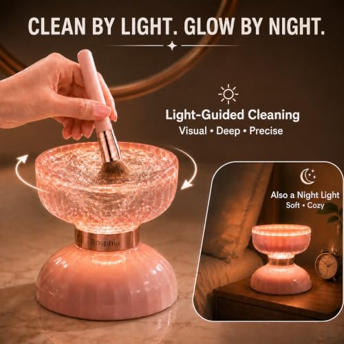 Rechargeable Makeup Brush Cleaner with Night Light – Rosphia