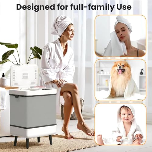CNZHONGYINI 35L Black-White Foldable Towel Warmer with Rapid Heating & Aromatherapy