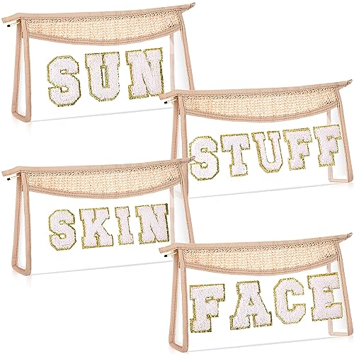 Clear Makeup Organizer Bags Set - Waterproof Nylon & TPU Travel Cosmetic Pouches