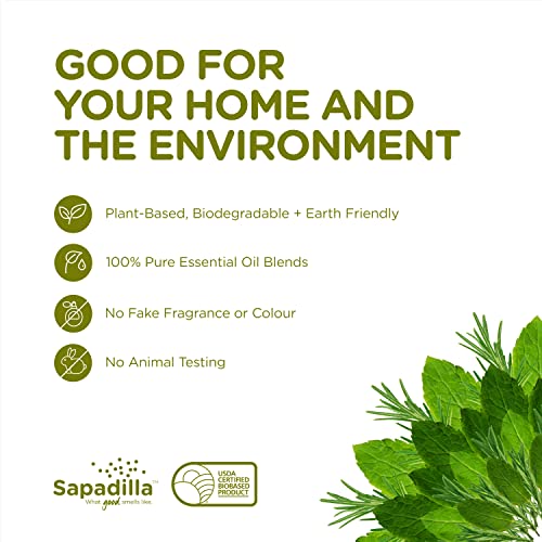 Sapadilla Liquid Hand Soap - Rosemary + Peppermint - Made with 100% Pure Essential Oil Blends, Cleansing & Moisturizing, Aromatic & Fragrant Hand Soap, Plant Based, Biodegradable, 12 Ounce (Pack of 1)