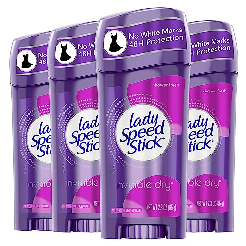 Irish Spring Bar Soap for Men, Moisture Blast, 3.7 Oz, 24 Pack & Lady Speed Stick Invisible Dry Antiperspirant Deodorant, Shower Fresh, 2.3oz, 4 Pack
