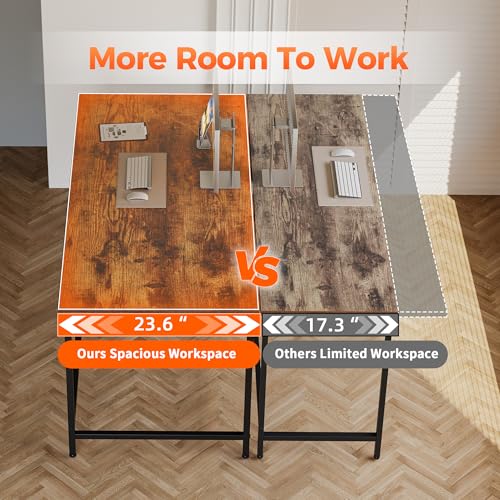 Brown 48x24 Inch Computer Desk - 0.6 Inch Thick Small Office Table