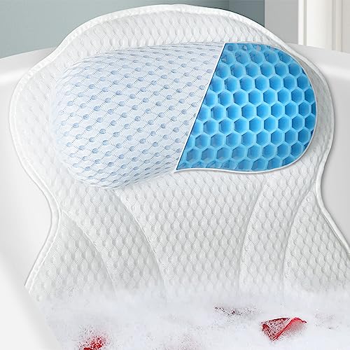 Bathtub Bath Pillow Headrest with Ergonomic TPE - Medium White