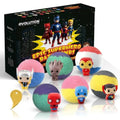 EvolutionUSA Black Epic Superhero Bath Bombs Set with Surprise Toys - 6 Large Organic Kids Bath Balls