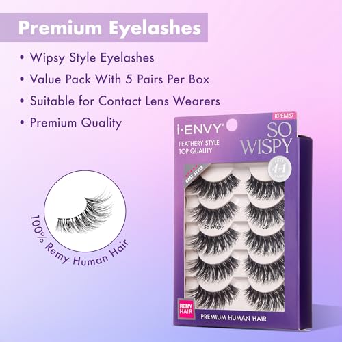 5 Pairs Feathered False Eyelashes - Natural Look, Reusable, Light & Fluffy - Pack of 2 (Variation of THIS listing)
