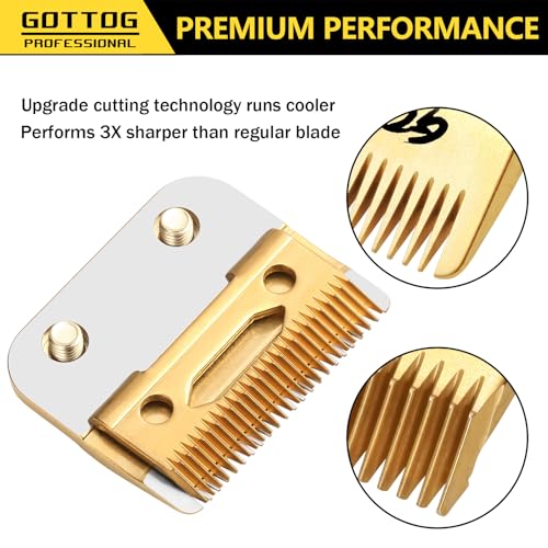 FX8010G Replacement Blades for BaBylissPRO FX870, FX890, FX825, FX673 Clippers, DLC Replacement Fade Blade Compatible with Babyliss Clipper Blades,Gold