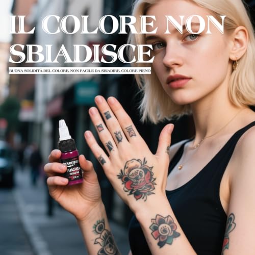 GTARTISTOO 16-Color Tattoo Ink Set 15ml Permanent Pigment Supplies for Beginners
