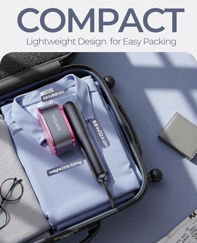 YOZLNFO Glossy Purple & Grey Travel Garment Steamer, Portable Handheld Iron 110V