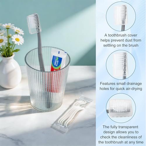 30-Pack Travel Toothbrush and Toothpaste Set with Floss Picks & Case