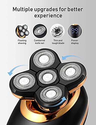 Gold 5D 5-in-1 Men's Electric Shaver & Grooming Kit Waterproof Cordless
