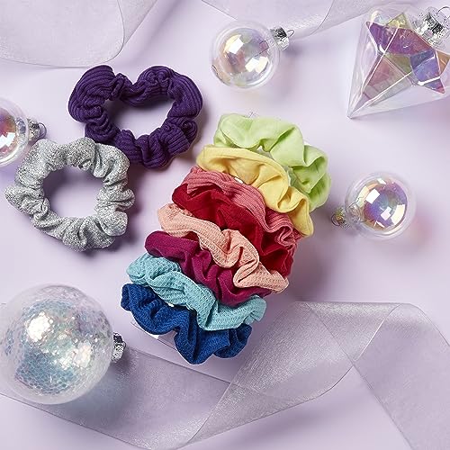 Scunci by Conair Gift Set, Gift Box Under $20, Includes 10 Scrunchies in Bright Rainbow Colors